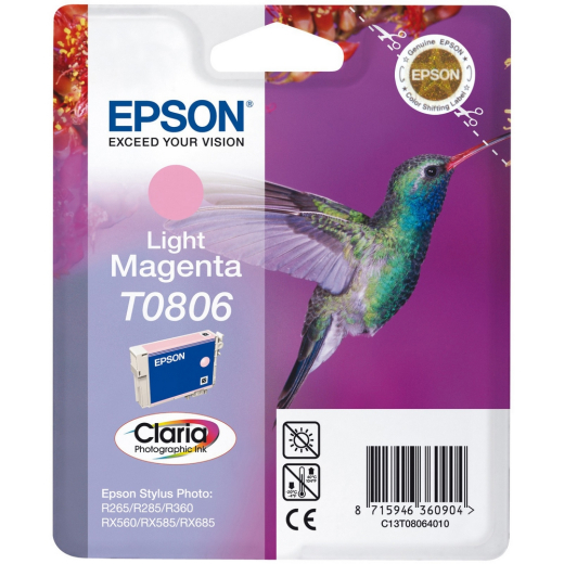 Epson T0806 Lys Magenta bl�kpatron 7,4ml original