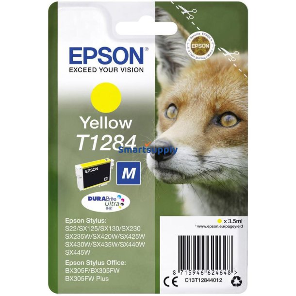 Epson T1284 Gul blkpatron 3,5ml original