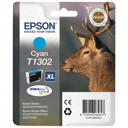 Epson T1302 Cyan bl�kpatron 10,1ml original