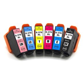 Epson 378XL B/C/M/Y/LC/LM 6 blkpatroner kompatibel multipakke