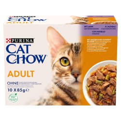 PURINA Cat Chow Lam, grnne bnner - vdfoder til katte - 10x85 g