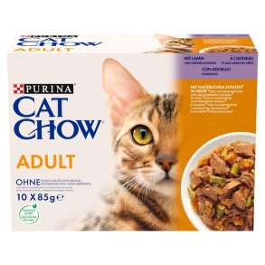 PURINA Cat Chow Lam, grnne bnner - vdfoder til katte - 10x85 g