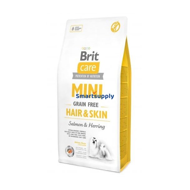 Brit Care Mini Hair &amp; Skin Laks &amp; Sild - Trfoder Til Hunde - 7 Kg