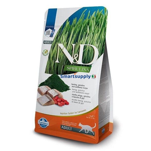 Farmina N &amp; D Spirulina Sild - Trfoder Til Kat - 1,5 Kg