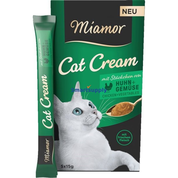 MIAMOR Cat Cream Chicken with vegetables - Kattegodbidder - 5x15g