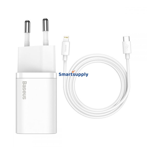 Baseus Tzccsup-B02 Oplader Til Mobilenheder Universal Hvid AC Hurtig Opladning Indendrs