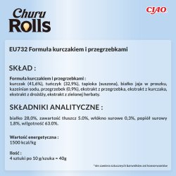 Inaba Churu Rolls Chicken Opskrift Wraps Tun Med Kammusling Opskrift - Kattegodbidder - 4X10 G