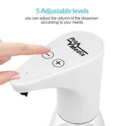 Automatisk dispenser til flydende sbe, desinfektionsmidler og geler Promedix PR-530 480 ml til 4 AA-batterier