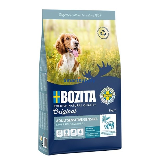 BOZITA Original Sensitive Digestion Lamb and rice - trfoder til hunde - 3kg