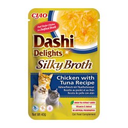 Inaba Cat Dashi Delights Silky Bouillon Kylling Med Tun - Godbid Til Katte - 40G