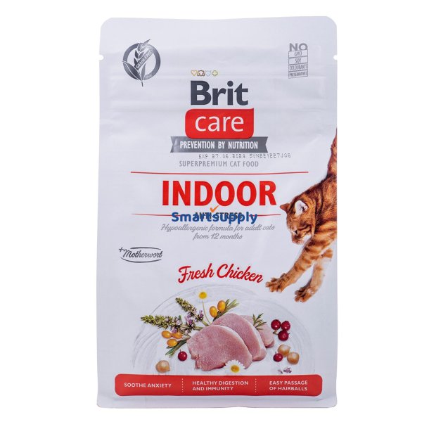 Brit Care Kornfri Voksen Indendrs Anti-Stress - Trfoder Til Kat - 400 G
