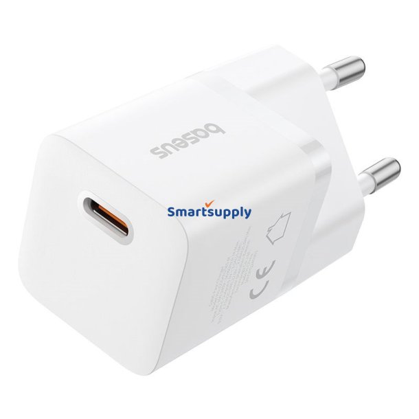 Baseus P10110909213-00 USB-C GaN5 mini 25W netoplader Hvid