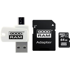 Goodram Alt i n M1A4-0640R12 flash-hukommelse 64 GB MicroSDXC Class 10 UHS-I + kortlser