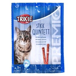 Snacks Premio Sticks-Svrtet Laks Med rred-Trt Kattefoder-5X5g