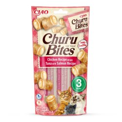 Inaba Churu Bites Kylling Med Tun Og Laks - Kattegodbidder - 3X10 G