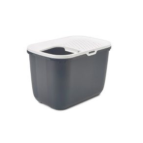SAVIC HOP Antracit med Hvidt Lg  kattebakke  58,5x39x39,5 cm  1 stk.