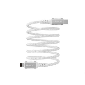 Havit CB6298 - Magnetisk USB type C-Lightning-kabel, 1 m (hvid)