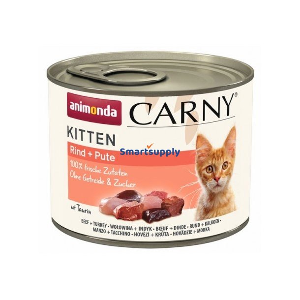 Animonda Carny Kitten Oksekd Med Kalkun - Vdfoder Til Katte - 200G