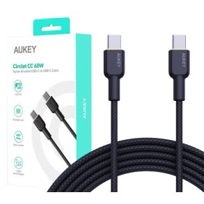 AUKEY CB-NCC1 USB-C Type-C Power Delivery PD 60W 3A 1m Nylon Sort