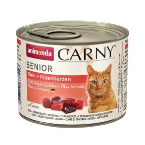 ANIMONDA Carny Senior Beef and turkey hearts - vd kattefoder - 200g