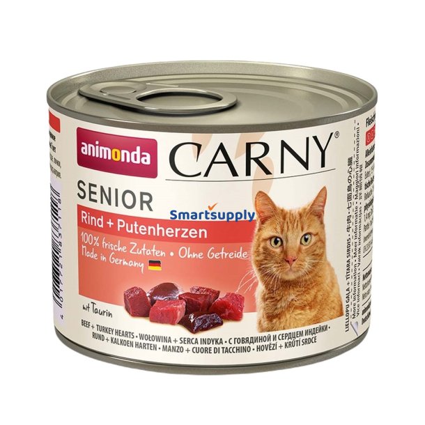 ANIMONDA Carny Senior Beef and turkey hearts - vd kattefoder - 200g