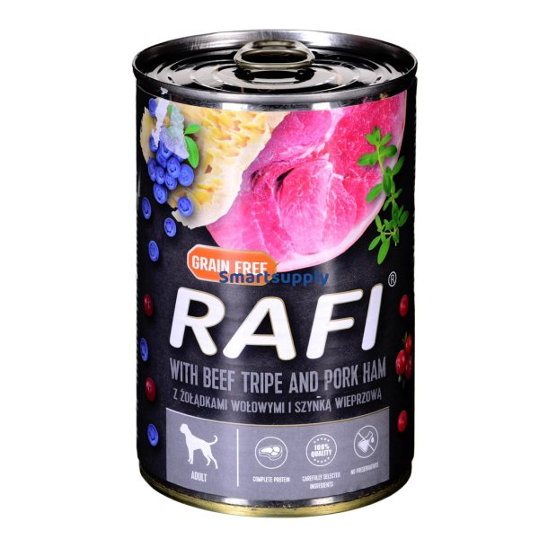 Dolina Noteci Rafi Oksemave Med Skinke - Vdfoder Til Hunde - 400G