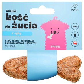 AZANKI Torskeben med probiotika Puppy i form af en fisk  godbid til hund  12 cm