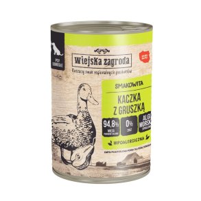 WIEJSKA ZAGRODA Duck with pear - vdfoder til hunde - 400g