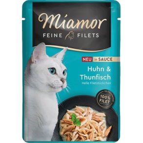 MIAMOR Fine Filets Chicken with tuna in sauce - vd kattefoder - 100g