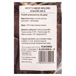 PETITTO Dried beef - godbid til hund - 500g