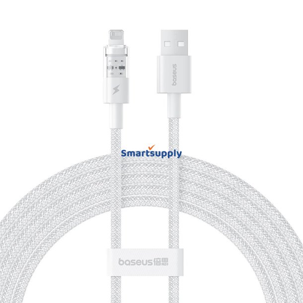 Baseus Gem USB Til IP 2.4A Hurtigopladningskabel 2 M Hvid