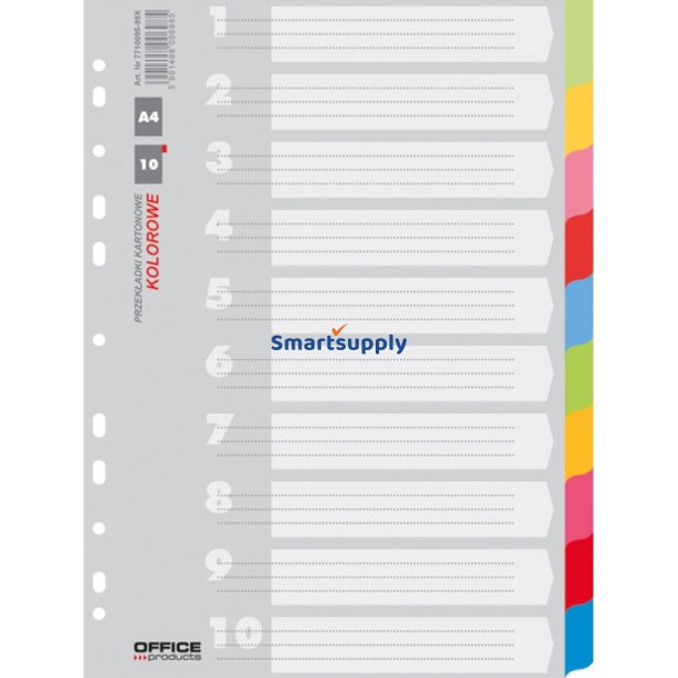 Faneblade 1-10 ass. farver karton A4 - 10 stk