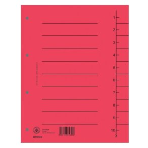 Faneblade 1-10 rd karton A4 - 100 stk