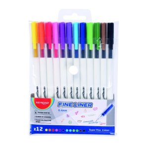 Fineliner st med 12 farver tuscher 0,4 mm blisterpakke