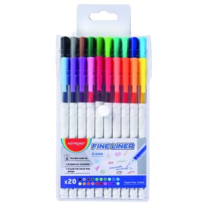 Fineliner st med 20 farver tuscher 0,4 mm blisterpakke