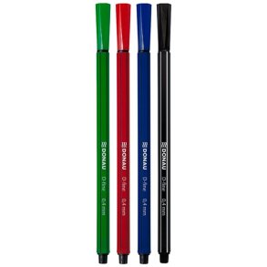 Fineliner st med 4 farver tuscher 0,4 mm