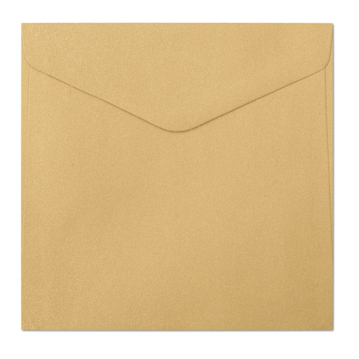 Firkantede gold shine kuverter 10 stk. 160mm x 160mm