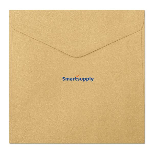 Firkantede gold shine kuverter 10 stk. 160mm x 160mm