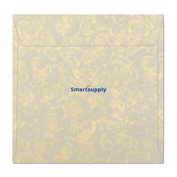 Firkantede guld rose kuverter 10 stk. 160mm x 160mm