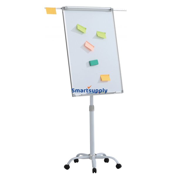 Flipover tavle p� hjul 70 x 100 cm magnetisk m. penbakke