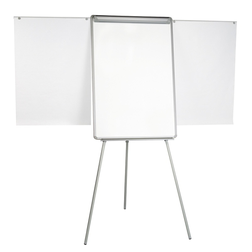 Flipover tavle med arme 70 x 102 cm magnetisk inkl. hylde