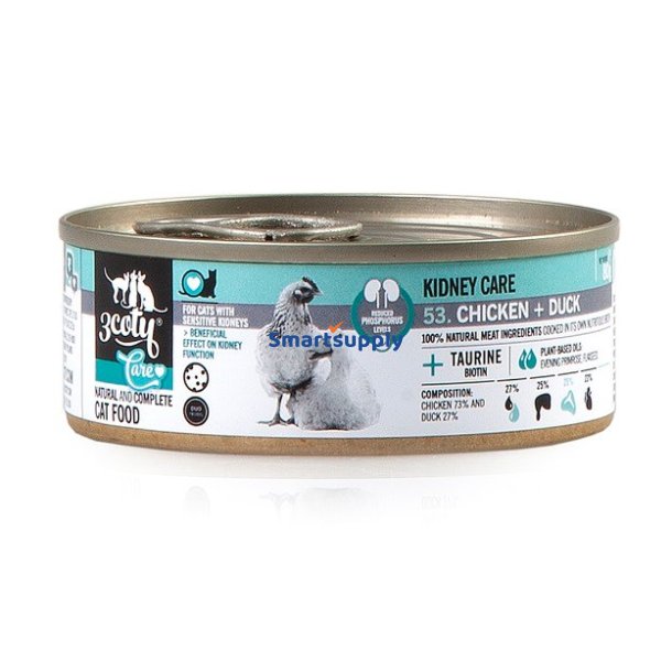 3Coty Kylling Med And Nyrepleje - Vdfoder Til Katte - 80G