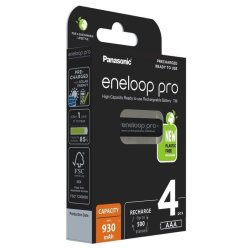Genopladelige batterier PANASONIC ENELOOP PRO AAA 930 mAh 4 szt (BK-4HCDE/4CP)
