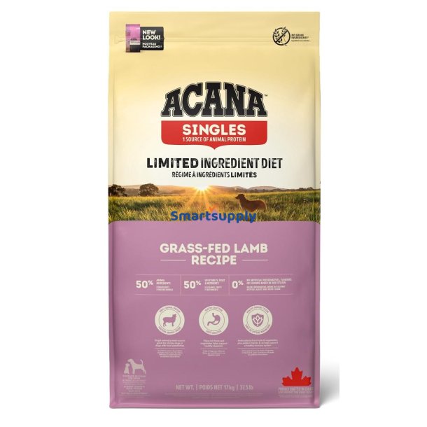 Acana Singles Grsfodret Lam - Trfoder Til Hunde - 17 Kg