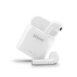 Savio Tws-01 Trdlse Bluetooth Hretelefoner, Hvide