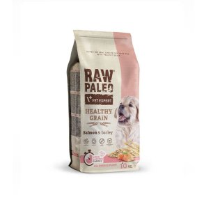 Raw Paleo Healthy Grain Puppy Laks og byg - trt hundefoder - 10 kg