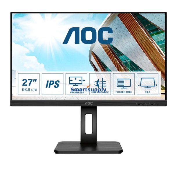 Aoc Q27p2q Led-Skrm 68,6 cm (27") 2560 X 1440 Pixels Quad HD Black