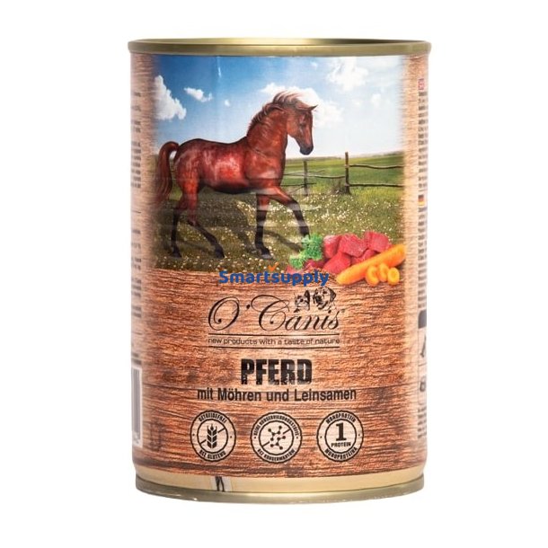 O'CANIS Horse meat with vegetables and linseed - Vdt hundefoder - 400 g
