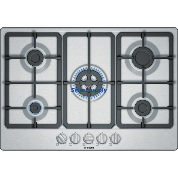 Bosch Serie 4 Pgq7b5b90 Kogeplader Rustfrit Stl Indbygget 75 cm Gas 5 Zone(R)