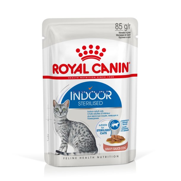 ROYAL CANIN Indoor Sterilized - Vdt kattefoder - Stykker i sauce 12x85 g